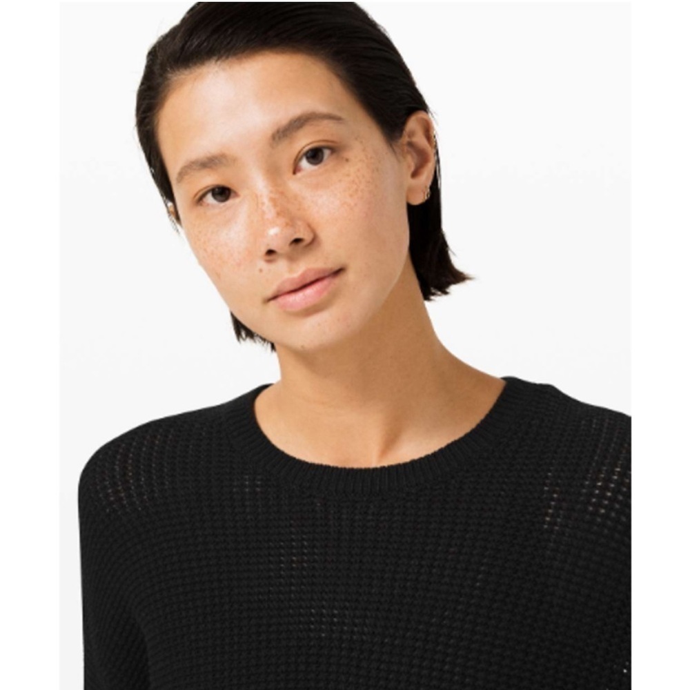Lululemon Black Easy Embrace Long Sleeve Open Knit Sweater - Picture 14 of 15